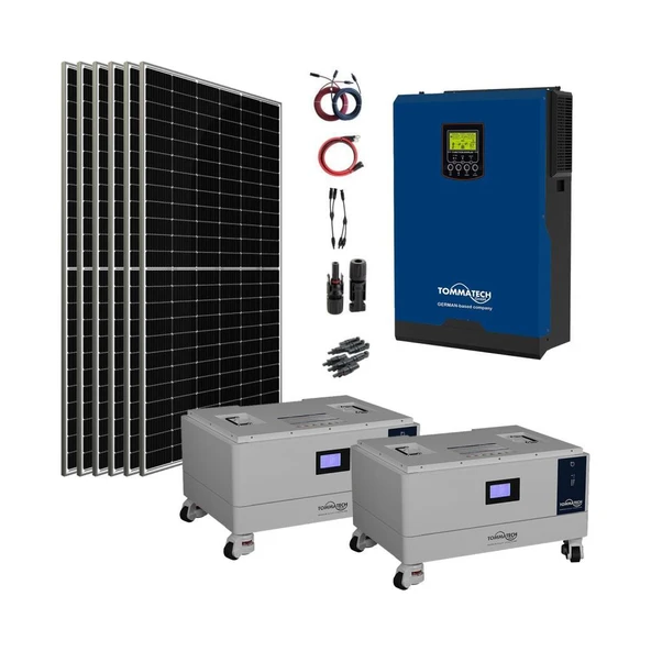 20.000 Watt Büyük Bağ Evi Solar Paketi 550w Güneş Paneli 5kw İnverter 10Kw Lityum Akü