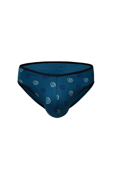 Erkek Likralı Desenli Yeşil Slip 6547
