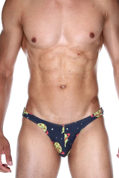 Pizza Desenli Dijital Baskılı Renkli Erkek Slip 6074 ürün görseli