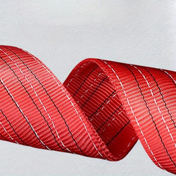 Sapan Polyester Spanzet 5 Ton 3 Metre Kırmızı Sağlam Yük Kaldırma Taşıma İndirme Halat - Resim 3