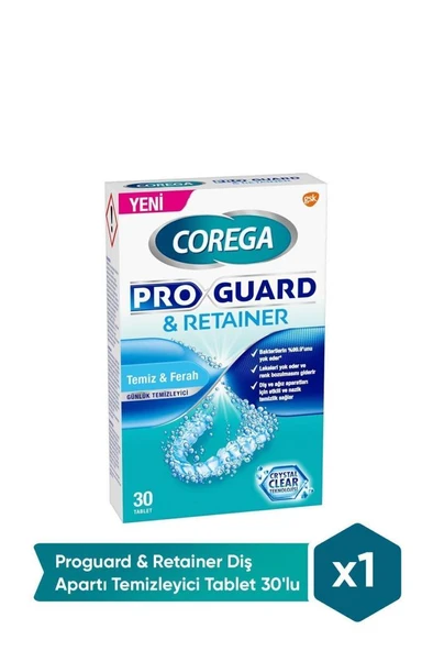 Corega Proguard & Ortodontik Temizleyici 30 Tablet - SKT: 12/2027