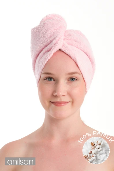 %100 Pamuk Pudra Havlu Bone Saç Kurutma Bonesi Kafa Havlusu Duş Banyo Bonesi Islak Saç Kurulama Bone ürün görseli
