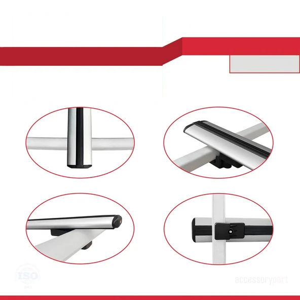 Ara Atkı Tavan Barı Basic Model 140cm Gri (2 Adet) - 3