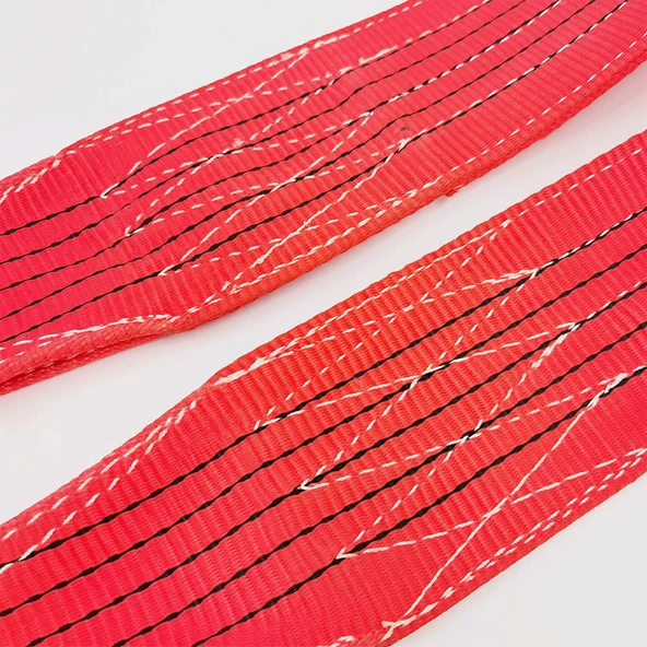 Sapan Polyester Spanzet 5 Ton 3 Metre Kırmızı Sağlam Yük Kaldırma Taşıma İndirme Halat - Resim 8