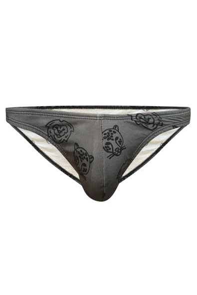 Hayvan Desenli Antrasit Erkek Fit Slip 6495