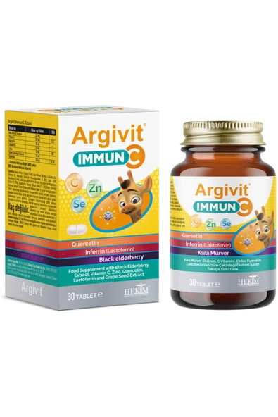 Immun C Tablet 2'li Paket - Kara Mürver, C Vitamini, Çinko, Laktoferrin Içeren 30 Tablet - 4