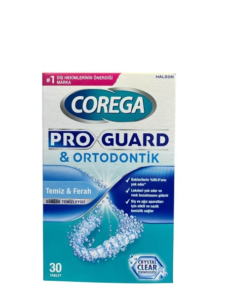 Corega Proguard & Ortodontik Temizleyici 30 Tablet - SKT: 12/2027 - 2