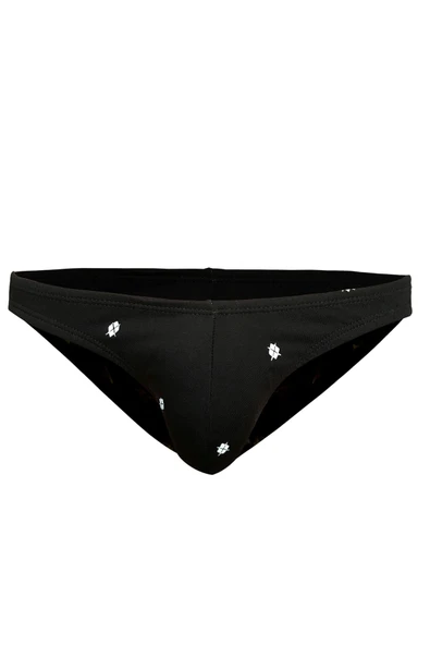 Desenli Siyah Fit Erkek Slip 6460