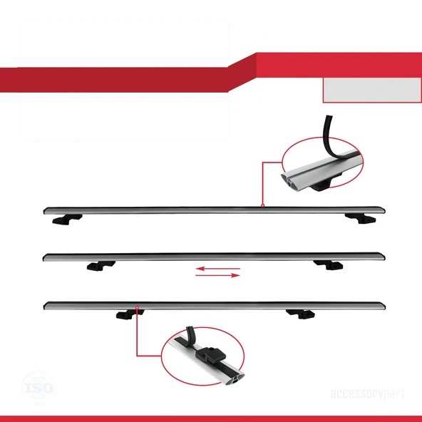 Ara Atkı Tavan Barı Basic Model 118cm Gri (2 Adet) - 4