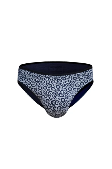 Desenli Lacivert Erkek Slip 6546