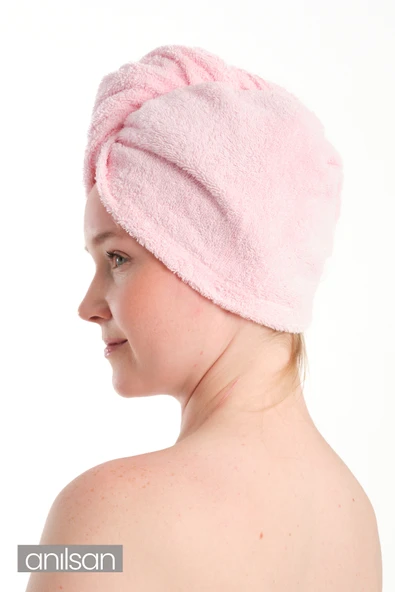 %100 Pamuk Pudra Havlu Bone Saç Kurutma Bonesi Kafa Havlusu Duş Banyo Bonesi Islak Saç Kurulama Bone - Resim 2