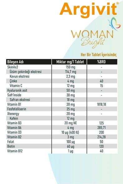 Woman Bright Gold Kompleks 2'li Paket - Biotin, Niasin, Çinko (SAFR’İNSİDE) Takviye Edici 30 Tablet - 5