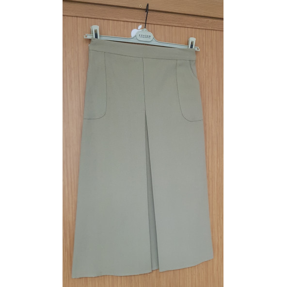38 Beden Okul Eteği Haki Etek Cepli Tek Pileli Etek A Pileli Etek Lise Eteği Imam Hatip Etek - 2