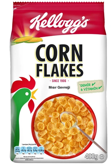 Corn Flakes Kahvaltılık Mısır Gevreği 400 Gr,lif Kaynağı,demir Ve 6 Vitamin Içerir - 2