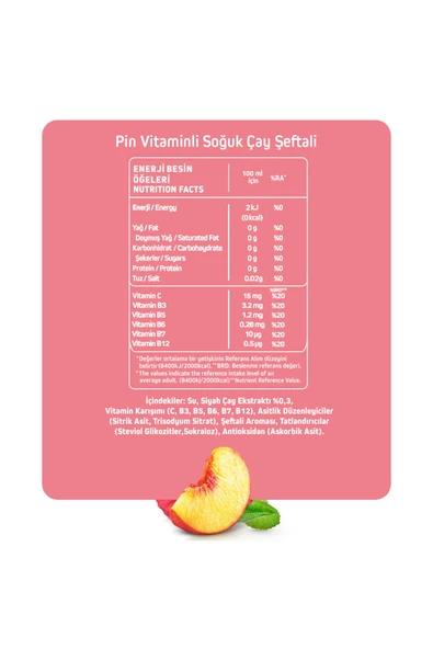 Şeftali Aromalı Soğuk Çay - Şekersiz & Kalorisiz 250ml X 12 Adet Ice Tea - 3