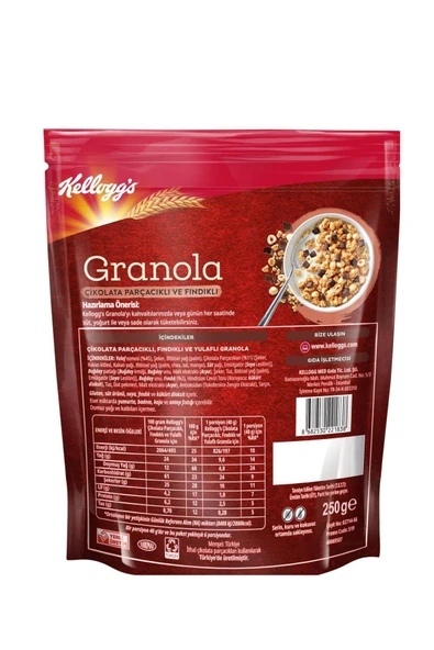 Granola Çikolata Parçacıklı Ve Fındıklı 250g,%44 Yulaf Ezmesi,lif Kaynağı,kahvaltılık - 3