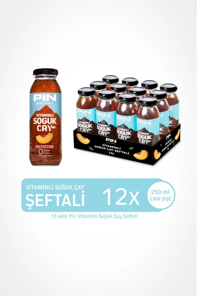 Şeftali Aromalı Soğuk Çay - Şekersiz & Kalorisiz 250ml X 12 Adet Ice Tea