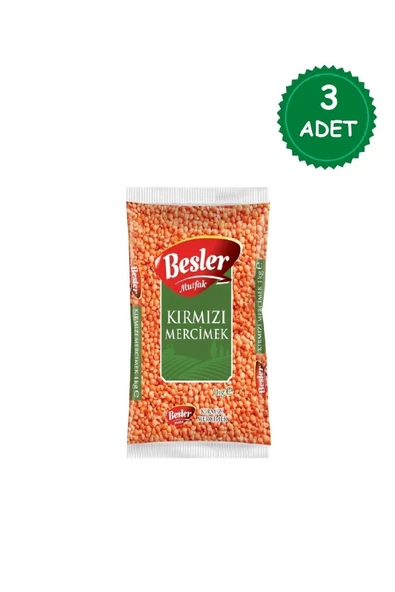 Besler Mutfak Kırmızı Mercimek 1 Kg X 3 Adet