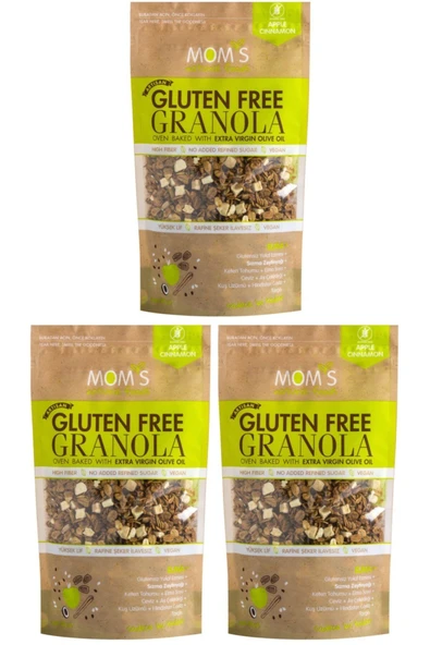 Mom's Glütensiz Elmalı Tarçınlı Granola 300 Gr X 3