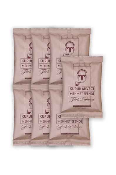 Kurukahveci Mehmet Efendi Türk Kahvesi 100 G Folyo Ambalaj X 7 Adet 8690627021209