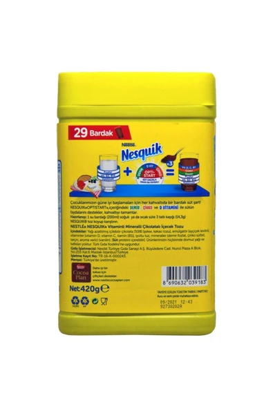 Nesquik Çikolatalı İçecek Tozu 420 g  X 4 Adet - 3