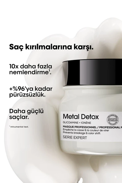 L'OREAL PROFESSİONNEL Serie Expert Metal Detox Renkli Ve Açıcı Ile Işlem Görmüş Saçlar Için Metal Ka - Resim 2