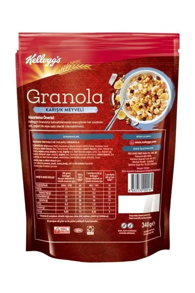 Kellogg Karışık Meyveli Granola 340 Gr,%45 Yulaf Içerir,lif Kaynağı,%20 Kurutulmuş Meyve - 4