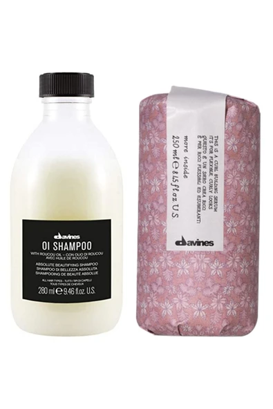 DAVİNES Oı Oil Şampuan 250 Ml + Curl Building Serum 250 Ml - 1