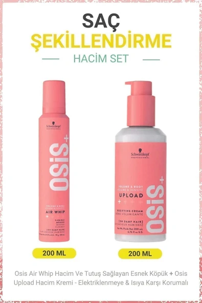 OSİS Air Whip Hacim & Tutuş Sağlayan Esnek Köpük+Upload Elektriklenmeye&Isıya Karşı Korumalı Hacim Kremi ürün görseli