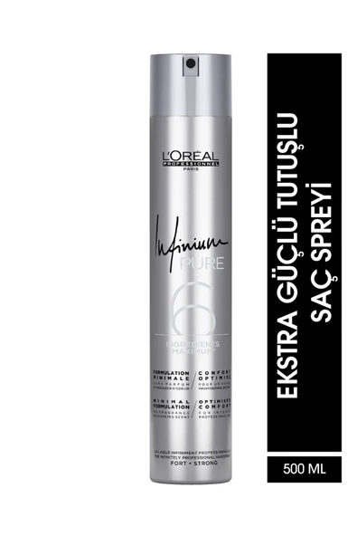 L'OREAL PROFESSİONNEL Infinium Pure Ekstra Güçlü Tutuşlu Saç Spreyi 500  ml ürün görseli
