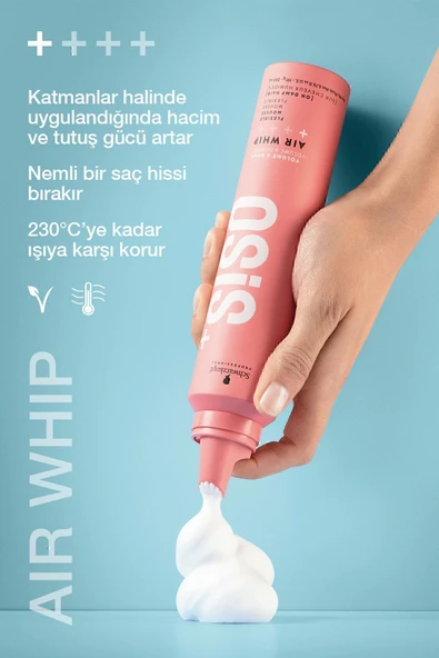 OSİS Air Whip Hacim Ve Tutuş Sağlayan Esnek Köpük 200ml x 2 Adet | Nemli Saç Hissi, Isı Koruma - 2