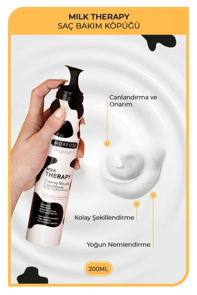 MORFOSE Milk Therapy Saç Köpüğü 200 ml - Besleyici, Koruyucu Etki - Resim 2