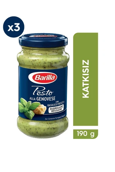 Barillia Fesleğenli Pesto (PESTO GENOVESE) Makarna Sosu 190 G. 3'lü