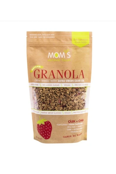 mom's Natural Foods Çilek Ve Chialı Granola 360 Gr