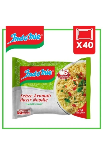 Indomie 40 Adet Sebze Aromalı Hazır Noodle Paket