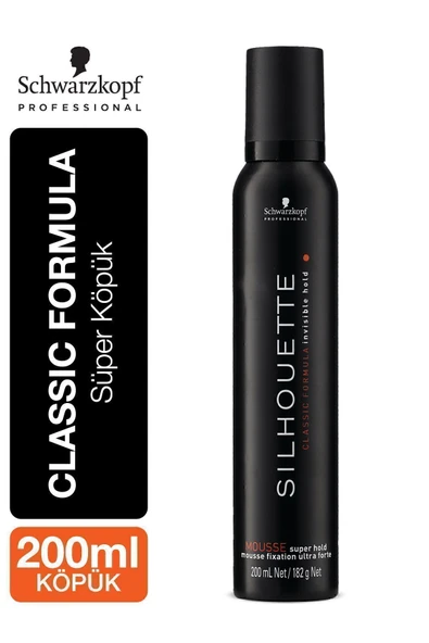 SİLHOUETTE Süper Tutucu Hacim Verici Saç Köpüğü 200ml (Siyah)