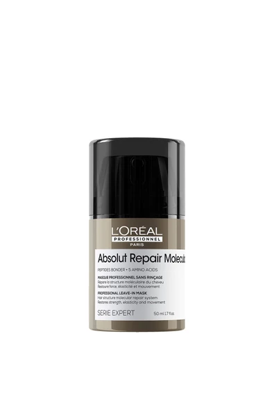 L'OREAL PROFESSİONNEL Absolut Repair Molecular Tüm Yıpranmış Saçlar İçin Durulanmayan Maske 50ml ürün görseli