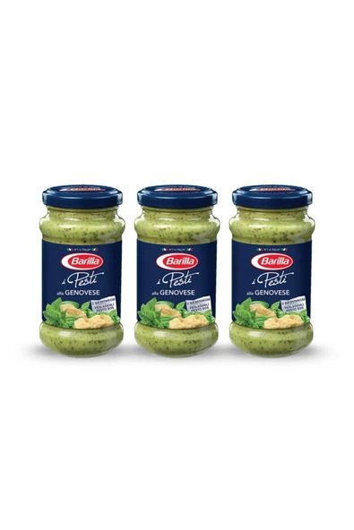 Pesto Fesleğen+fıstıklı Sos- Genoves 190 Gr 3'lü Set