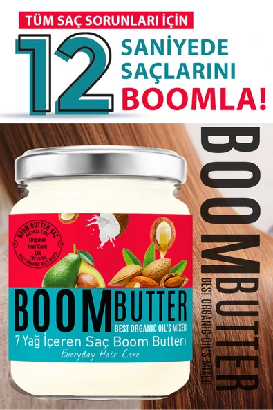 BOOM BUTTER 7 Yağ Içeren Besleyici Ve Nemlendirici Saç Bakım Yağı 190 ml - Resim 3