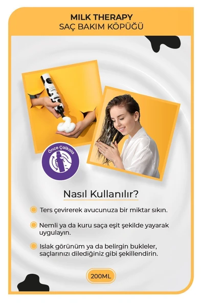 MORFOSE Milk Therapy Saç Köpüğü 200 ml - Besleyici, Koruyucu Etki - Resim 3