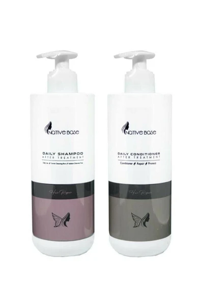 NATİVE BASE Keratin Bakım Şampuanı ve  Keratin Kremi 500 ml 8654789654880 ürün görseli