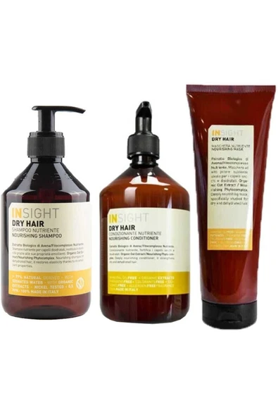 INSİGHT Dry Hair Nourishing Kuru Saç Şampuan 400 Ml + Krem 400 Ml + Maske 250 Ml 8029352351020