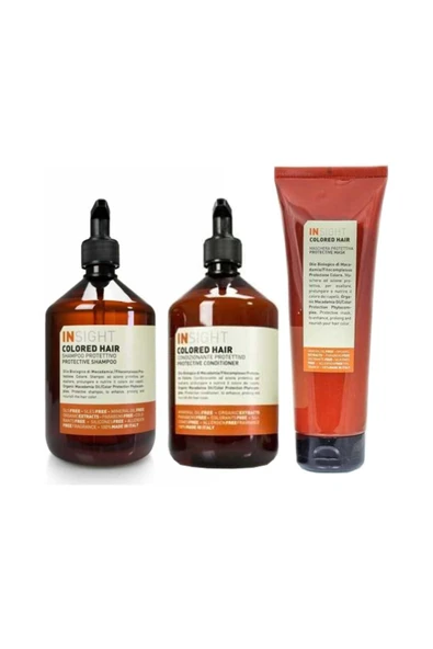 INSİGHT Unisex Colored Hair Boyalı Saç Şampuan 400 ml + Krem 400 ml + Maske 250 ml