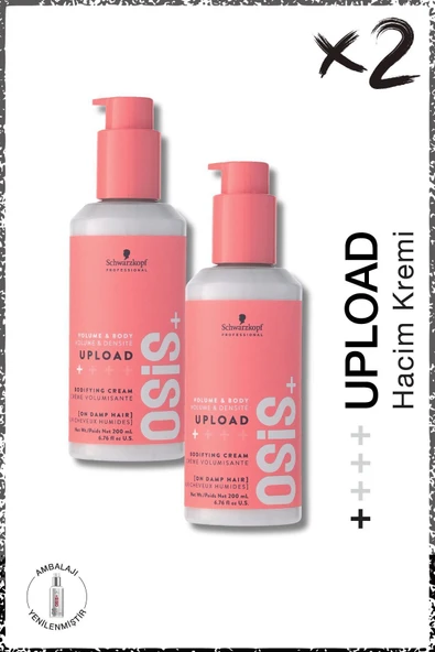 OSİS Upload Hacim Kremi 200ml x 2 Adet | Elektriklenmeye & Isıya Karşı Korumalı Dipten Uca Hacim