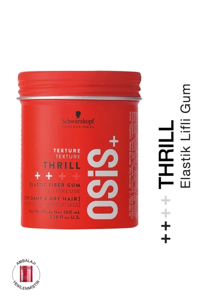 OSİS Thrill Elastik Lifli Gum Şekillendirici Orta Tutuş 100ml Parlaklık Veren Gum Wax, Saç Sakızı