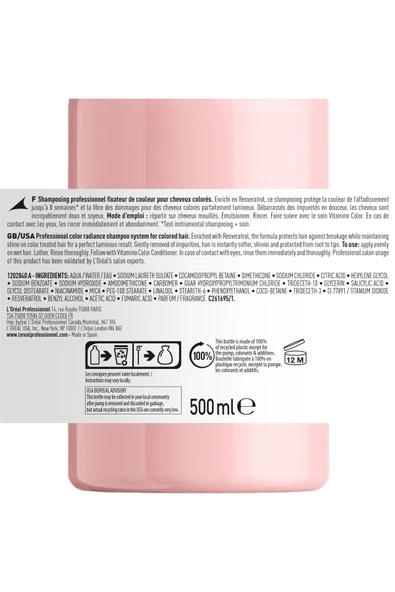 L'OREAL PROFESSİONNEL Serie Expert Vitamino Color Boyalı Saçlar Için Renk Koruyucu Şampuan 500ml - Resim 3