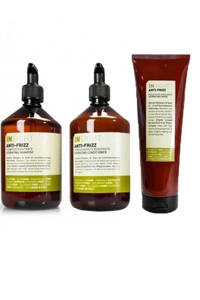INSİGHT Anti Frizz Kabarma Önleyici Şampuan 400 ml + Krem 400 ml + Maske 250 ml 8029352351026