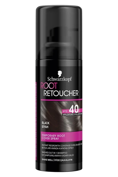 SCHWARZKOPF Root Retoucher Beyazları Anında Kapatan Sprey Boya Siyah 120 ML - Resim 2
