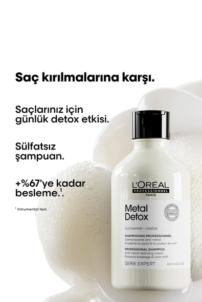 L'OREAL PROFESSİONNEL Serie Expert Metal Detox Renkli Ve Açıcı Ile Işlem Görmüş Saçlar Için Metal Ka - Resim 2