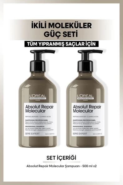 L'OREAL PROFESSİONNEL Yıpranmış Saçlar İçin İkili Moleküler Güç Seti ürün görseli